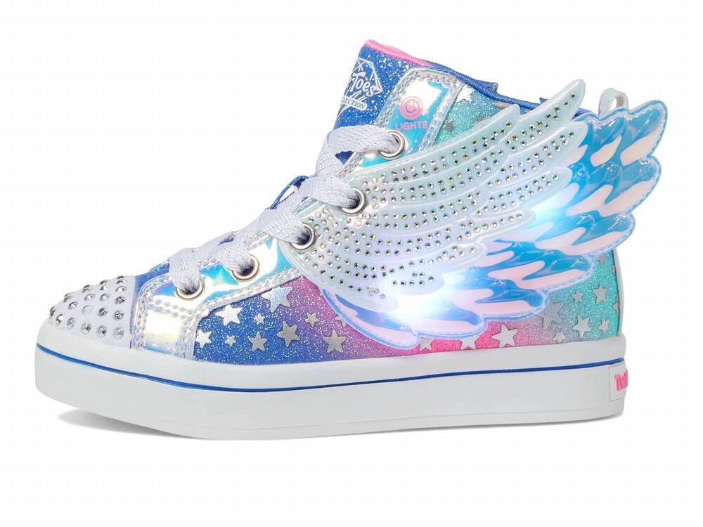 NEW SKECHERS kid's twi-lites 2.0 round toe sneakers in blue